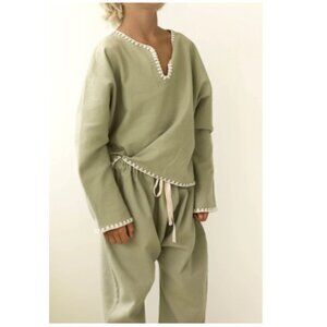 Yoli & Otis Organic Cotton Pants & Top Youth Size 4Y Coastal Lagenlook